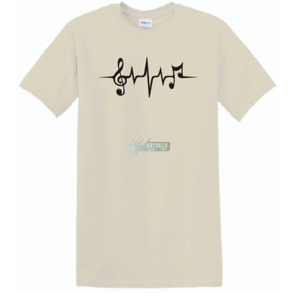 Szívem a zenéért dobog EKG férfi rövid ujjú póló