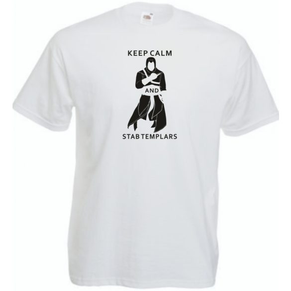 Keep Calm Templars férfi rövid ujjú póló