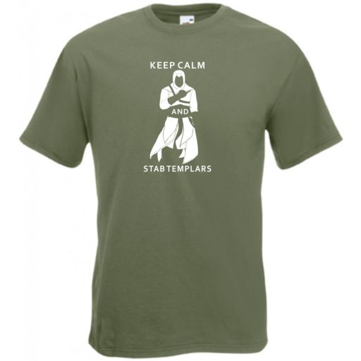 Keep Calm Templars férfi rövid ujjú póló