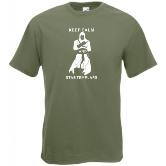 Keep Calm Templars férfi rövid ujjú póló