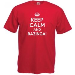 Keep Calm - Agymenők - Bazinga férfi rövid ujjú póló