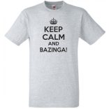 Keep Calm - Agymenők - Bazinga férfi rövid ujjú póló