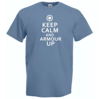 Keep Calm Iron Man and Armour Up férfi rövid ujjú póló