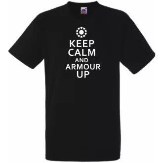 Keep Calm Iron Man and Armour Up férfi rövid ujjú póló
