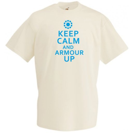 Keep Calm Iron Man and Armour Up férfi rövid ujjú póló