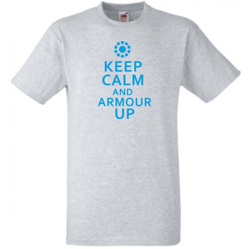 Keep Calm Iron Man and Armour Up férfi rövid ujjú póló