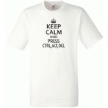 Keep Calm CTRL ALT DEL férfi rövid ujjú póló
