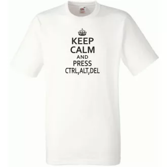 Keep Calm CTRL ALT DEL férfi rövid ujjú póló