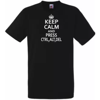 Keep Calm CTRL ALT DEL férfi rövid ujjú póló