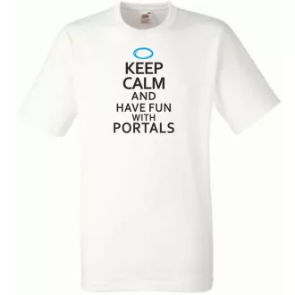 Keep Calm Portals férfi rövid ujjú póló