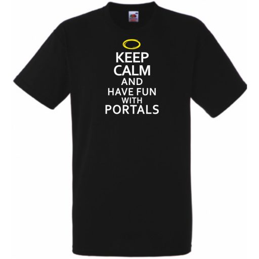 Keep Calm Portals férfi rövid ujjú póló