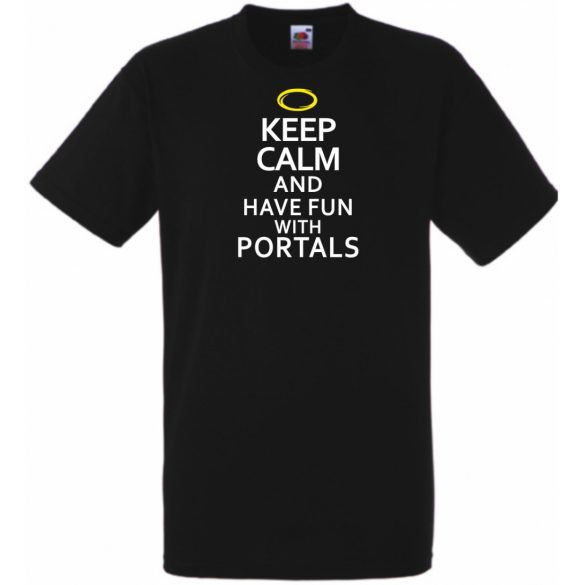 Keep Calm Portals férfi rövid ujjú póló