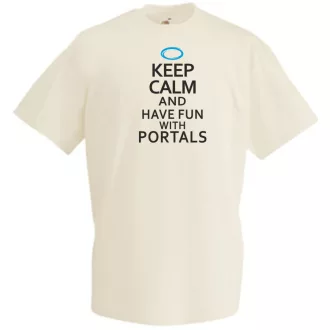 Keep Calm Portals férfi rövid ujjú póló