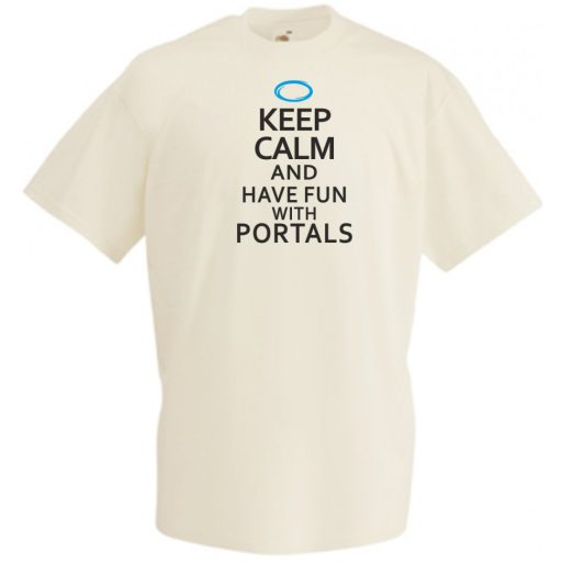 Keep Calm Portals férfi rövid ujjú póló
