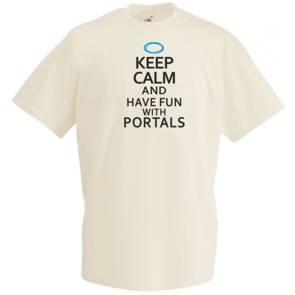 Keep Calm Portals férfi rövid ujjú póló