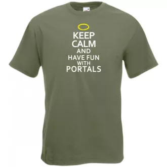 Keep Calm Portals férfi rövid ujjú póló