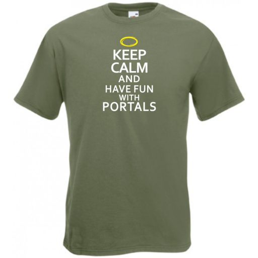 Keep Calm Portals férfi rövid ujjú póló