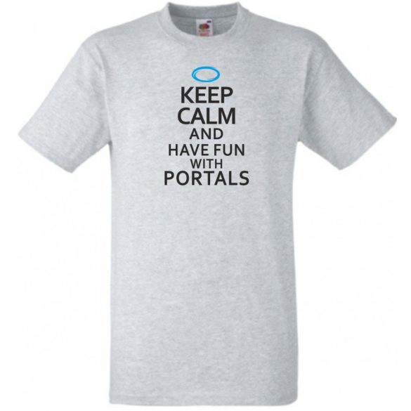 Keep Calm Portals férfi rövid ujjú póló