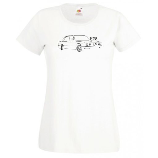 Autó fan kontur E28 női rövid ujjú póló