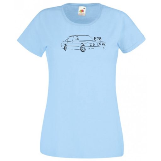 Autó fan kontur E28 női rövid ujjú póló
