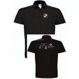 Autó fan kontur BMW E28 galléros férfi póló