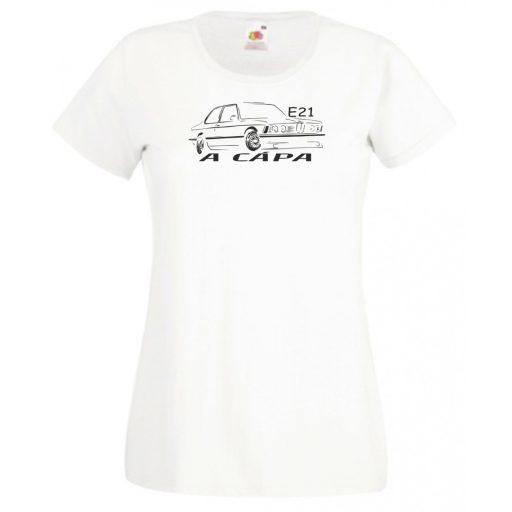 Autó fan kontur E21 A cápa női rövid ujjú póló