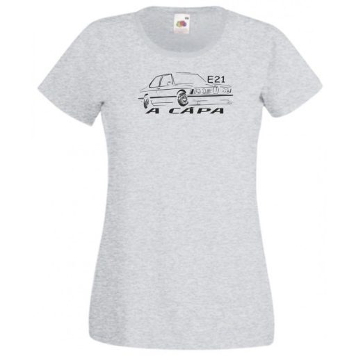 Autó fan kontur E21 A cápa női rövid ujjú póló