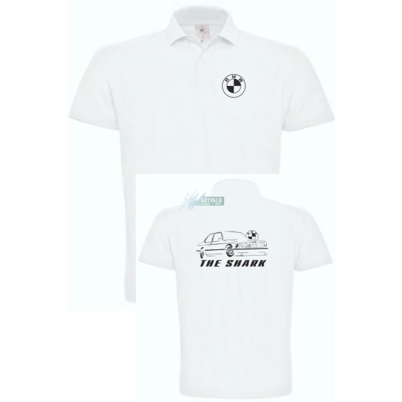 Autó fan kontur BMW E21 A cápa galléros férfi póló