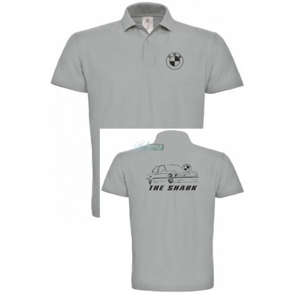 Autó fan kontur BMW E21 A cápa galléros férfi póló