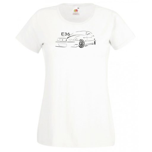 Autó fan kontur E36 női rövid ujjú póló