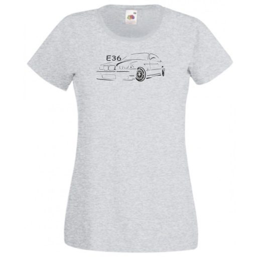 Autó fan kontur E36 női rövid ujjú póló