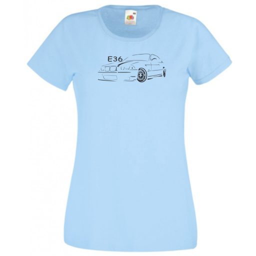 Autó fan kontur E36 női rövid ujjú póló