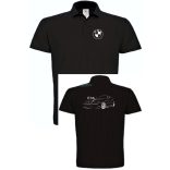 Autó fan kontur BMW E36 galléros férfi póló