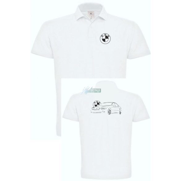 Autó fan kontur BMW E39 galléros férfi póló