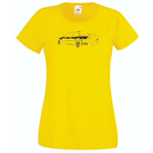 Autó fan kontur E46 női rövid ujjú póló