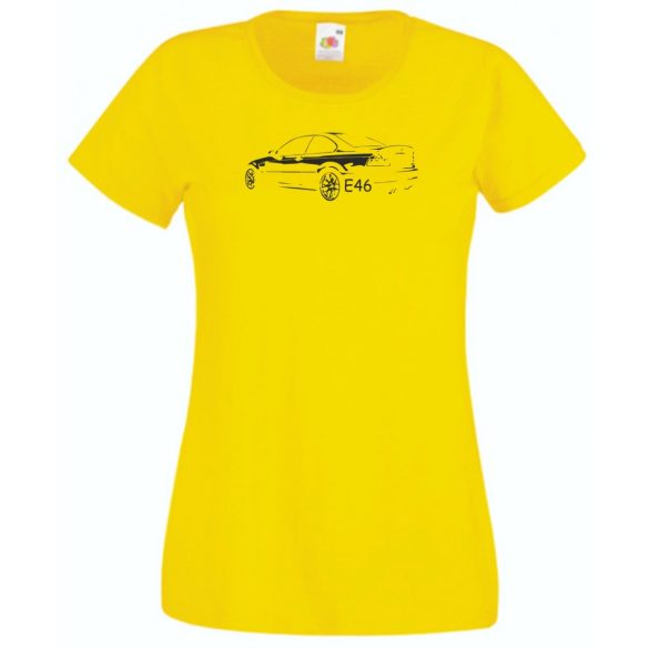 Autó fan kontur E46 női rövid ujjú póló