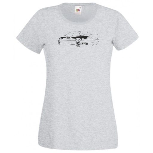 Autó fan kontur E46 női rövid ujjú póló
