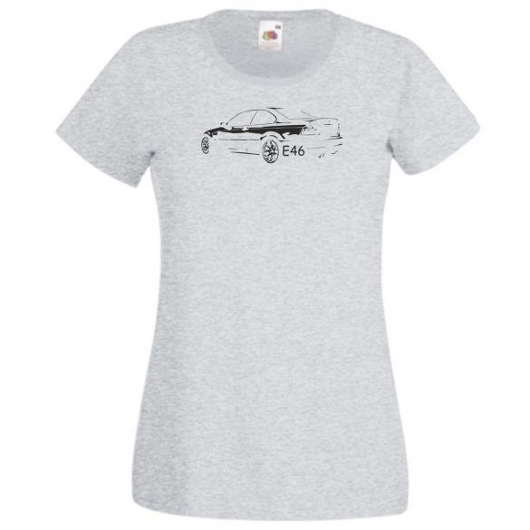 Autó fan kontur E46 női rövid ujjú póló