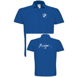 Autó fan kontur BMW E46 galléros férfi póló