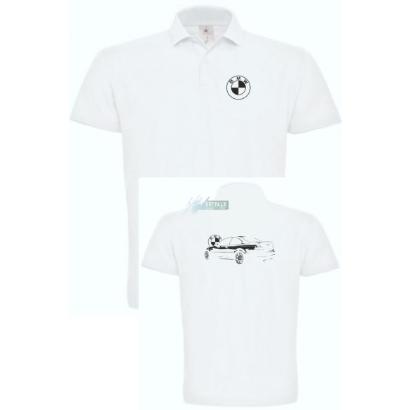 Autó fan kontur BMW E46 galléros férfi póló