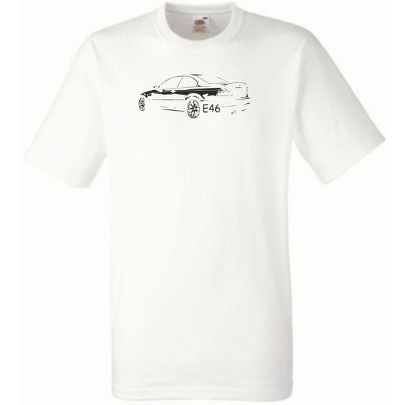 Autó fan kontur E46 férfi rövid ujjú póló