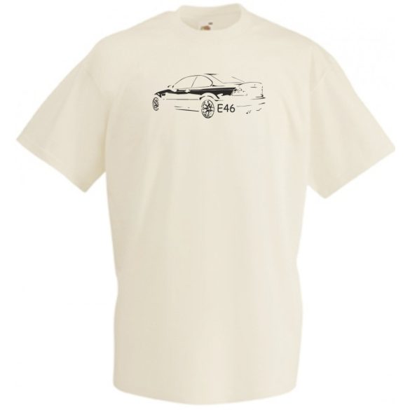 Autó fan kontur E46 férfi rövid ujjú póló