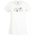 Autó fan kontur E92 női rövid ujjú póló