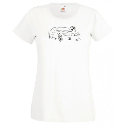 Autó fan kontur E92 női rövid ujjú póló
