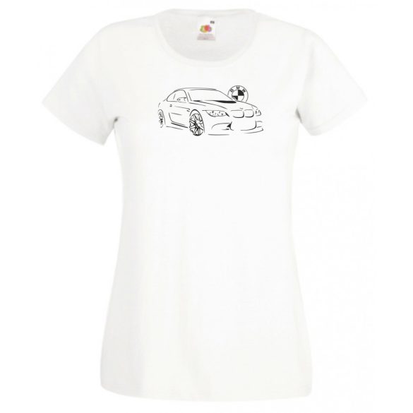 Autó fan kontur E92 női rövid ujjú póló