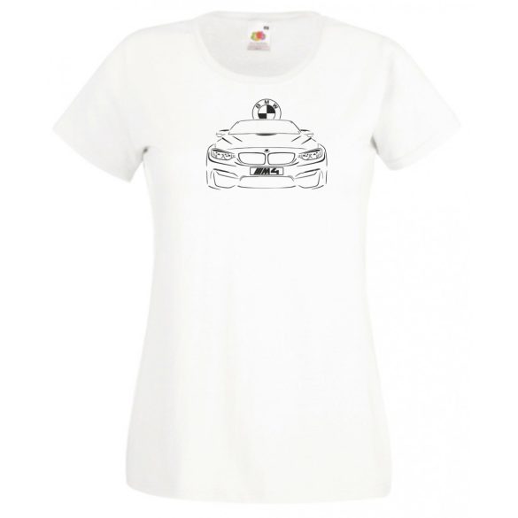 Autó fan kontur M4 női rövid ujjú póló
