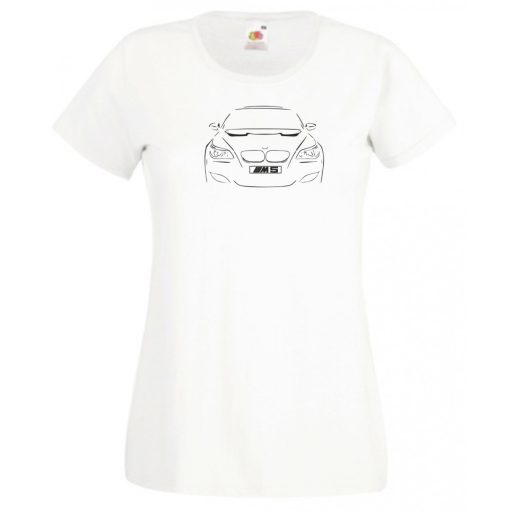 Autó fan kontur BMW M5 női rövid ujjú póló