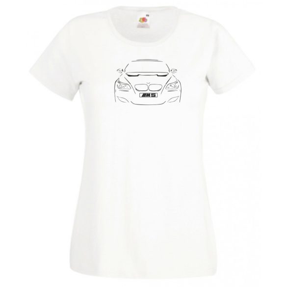 Autó fan kontur BMW M5 női rövid ujjú póló