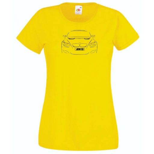 Autó fan kontur BMW M5 női rövid ujjú póló