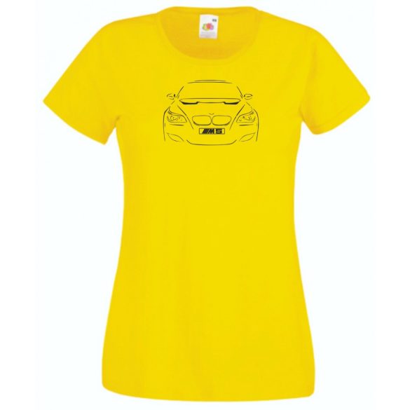 Autó fan kontur BMW M5 női rövid ujjú póló